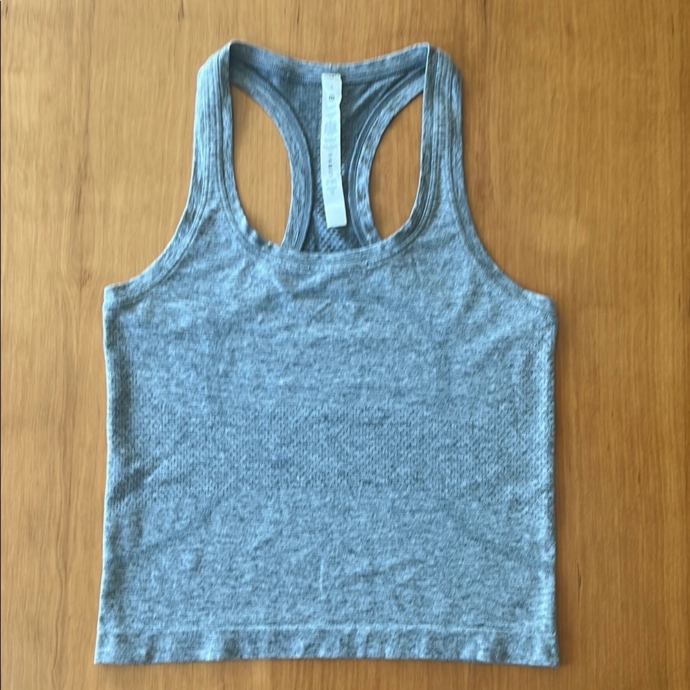Lululemon Athletica Slate/White Swiftly Tech Racer Tank Top